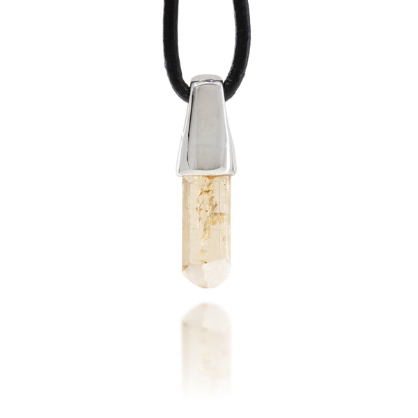 Golden Topaz Silver Charm Pendant
