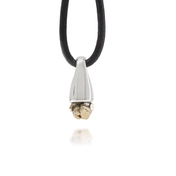 Pyrite Silver Charm Pendant