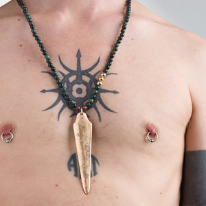 Bronze & Bloodstone Mars in Capricorn Talisman Necklace
