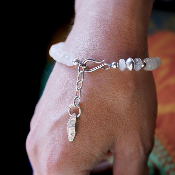 Beaded Crystal Bracelets with Sterling Silver Charm