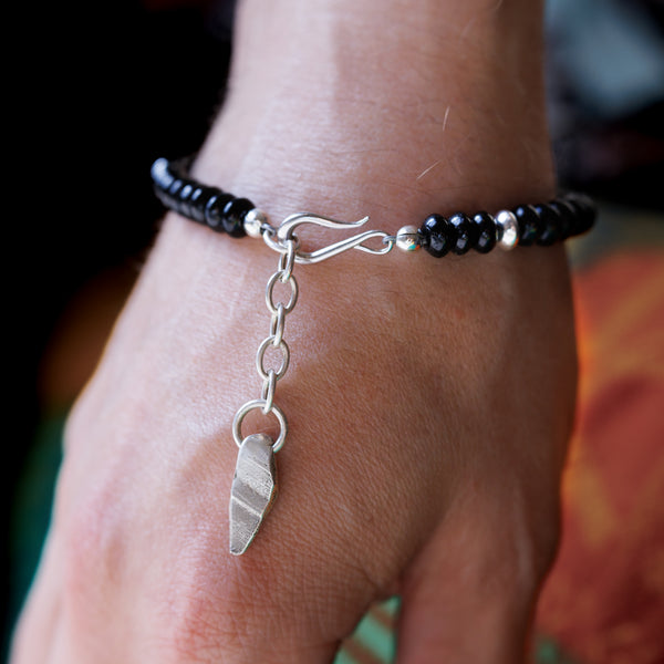 Beaded Crystal Bracelets with Sterling Silver Charm