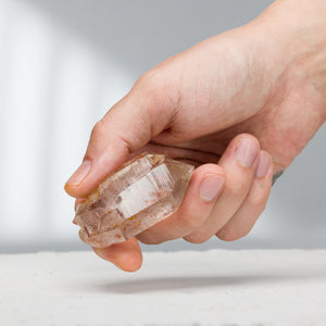 Double Terminated Quartz Twin with Iron & Window | 59gr, Brazil