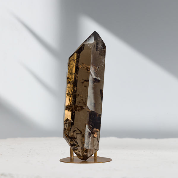 Smoky Quartz Partial Polished Double Terminated Crystal | 201gr, Brazil