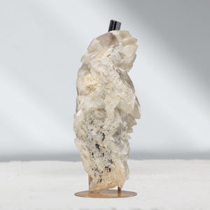 Double Terminated Quartz Cluster with Black Tourmaline | 260gr, Pakistan