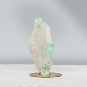 Blue Tourmaline in Double Terminated Quartz Cluster | 24.15gr, Dara-e-Pech, Kunar, Afghanistan