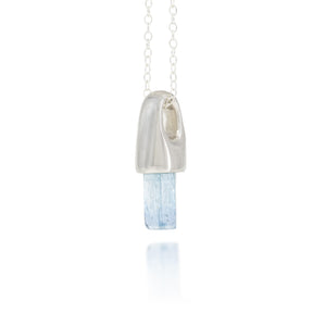 Aquamarine Silver Charm Pendant