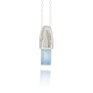 Aquamarine Silver Charm Pendant