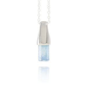 Aquamarine Silver Charm Pendant