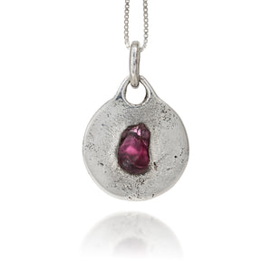 Silver & Garnet Talisman Pendant
