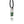 Necklace with a silver pendant featuring a green tourmaline stone on a white background