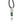 Necklace with a green crystal and sterling silver pendant showing the Astronumen logo and .925 stamp on a white background