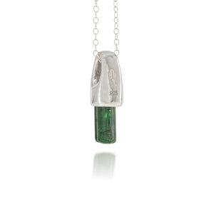 Green Tourmaline Silver Charm Pendants