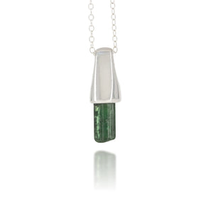 Green Tourmaline Silver Charm Pendants