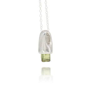Green Tourmaline Silver Charm Pendants