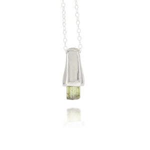 Green Tourmaline Silver Charm Pendants