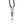 Necklace with silver and natural moldavite crystal and black cord on white background, showing the Astronumen logo and .925 silver etching