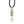 Necklace with a silver pendant and natural moldavite crystal on a white background