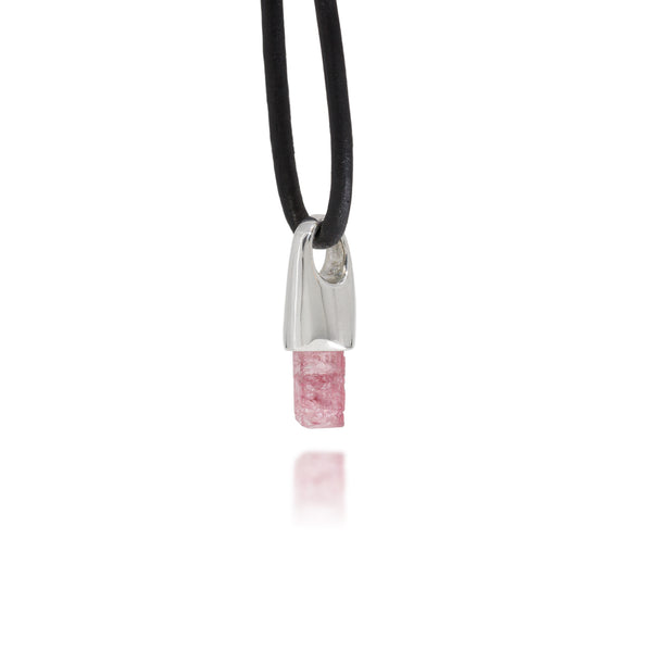 Pink Tourmaline Silver Charm Pendants