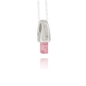 Pink Tourmaline Silver Charm Pendant