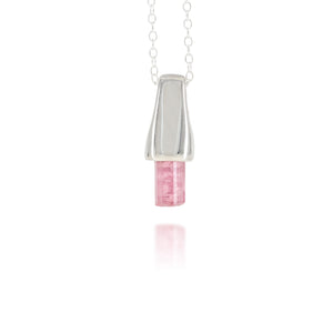 Pink Tourmaline Silver Charm Pendant