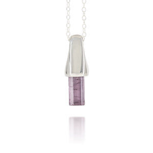 Purple Tourmaline Silver Charm Pendant