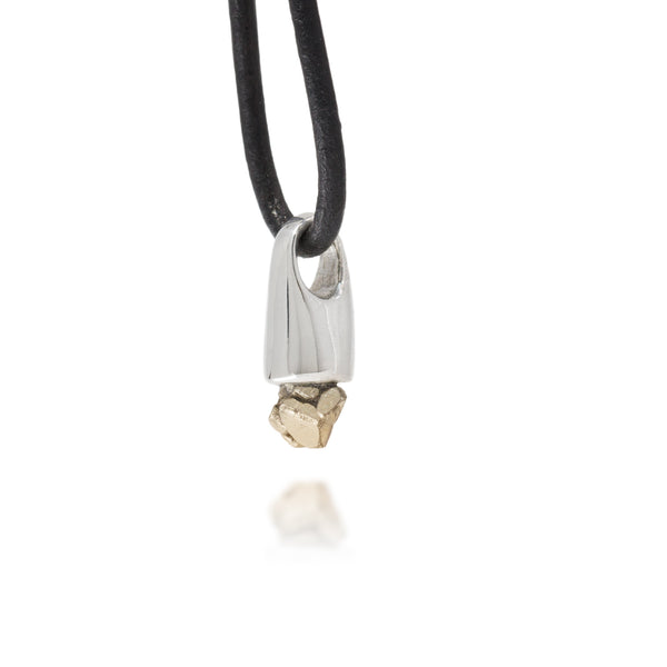 Pyrite Silver Charm Pendant