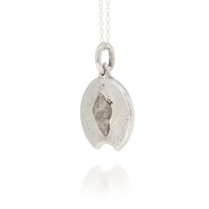 Silver & Sapphire Sandcast Pendant