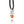 Side view of necklace with a silver and garnet crystal pendant on a black cord against a white background