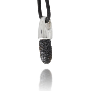 Tektite Silver Charm Pendant