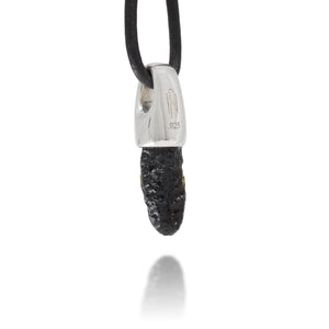 Tektite Silver Charm Pendant