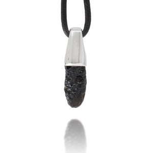 Tektite Silver Charm Pendant